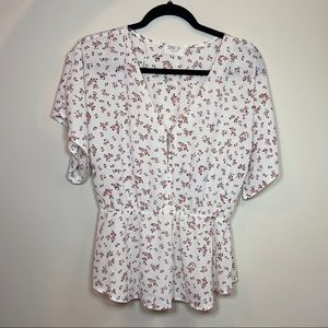 Flower printed spring blouse